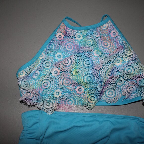 Multim Color 2 Pcs Justice Bikini Swimsuit Size 14 - Picture 3 of 10